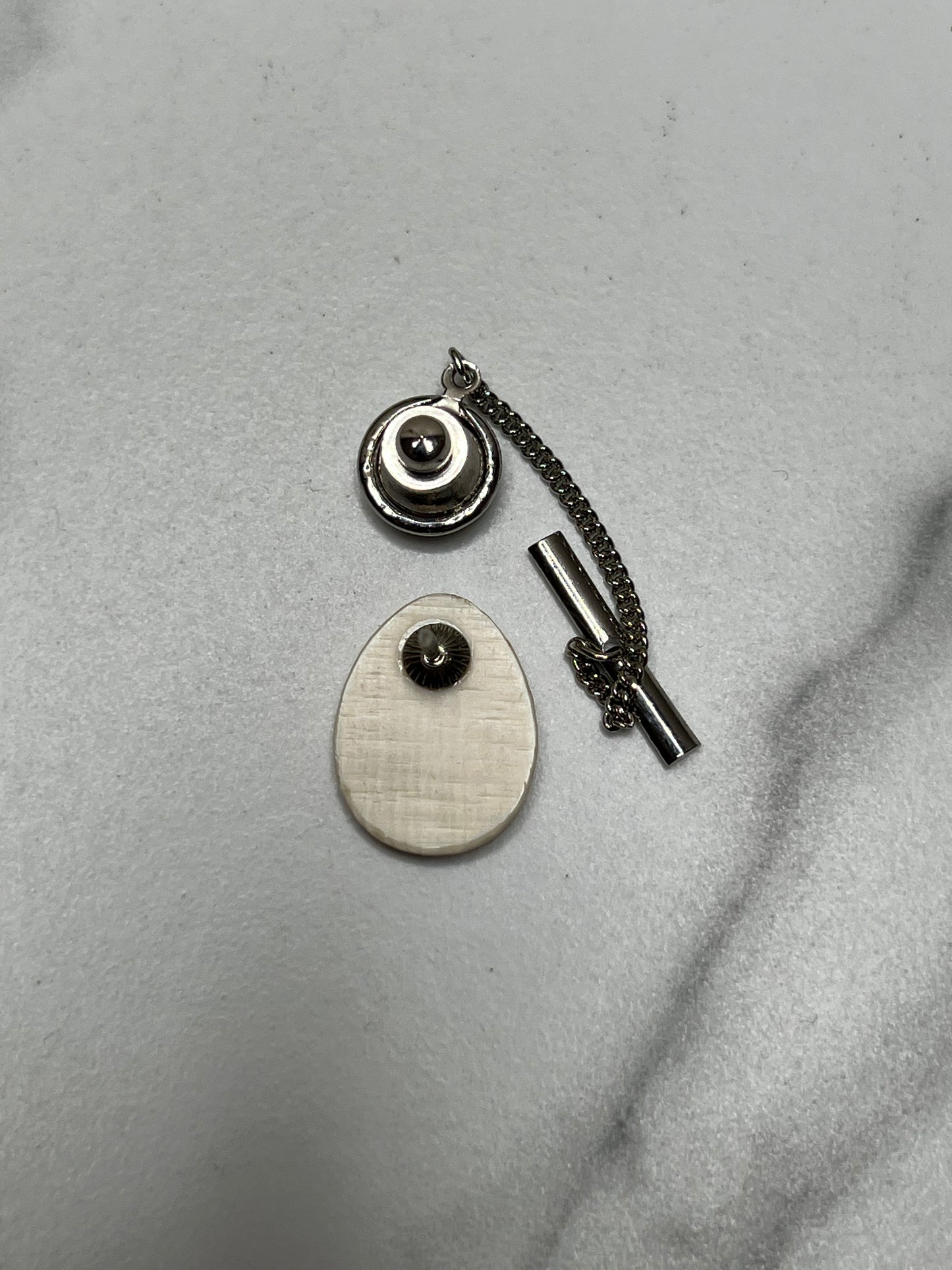 Estate Scrimshaw Ship Tie Tack