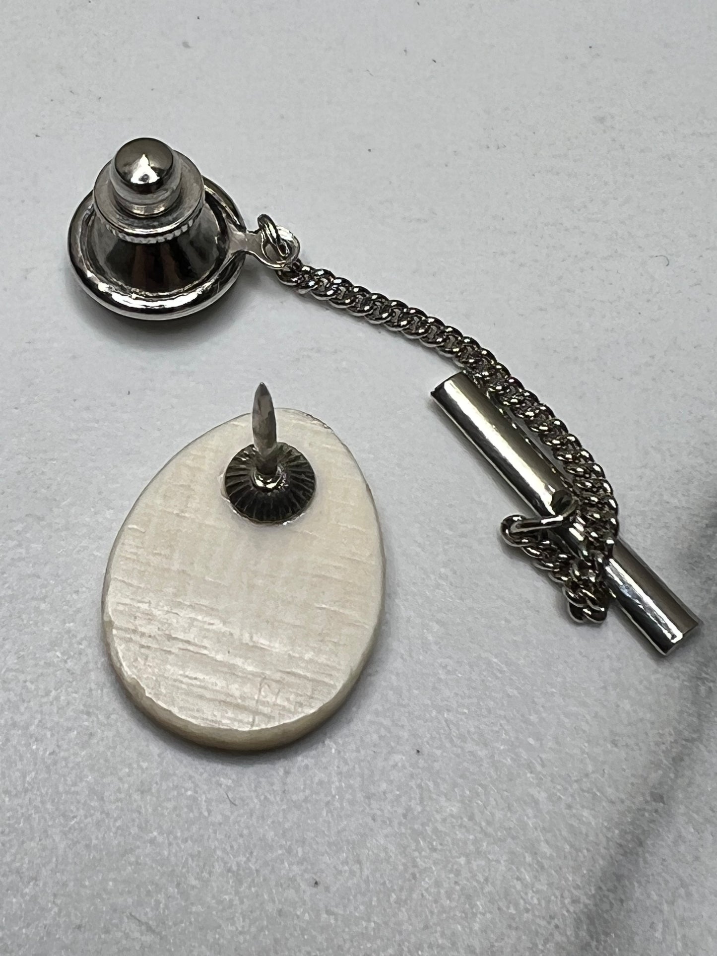 Estate Scrimshaw Ship Tie Tack