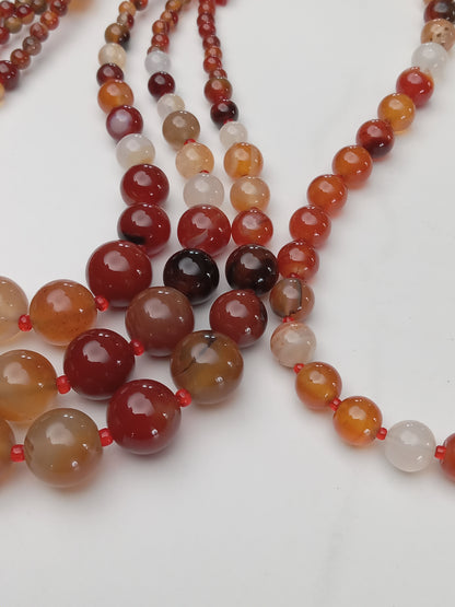 Vintage Mid-Century Long Graduated Gemstone Statement Necklace