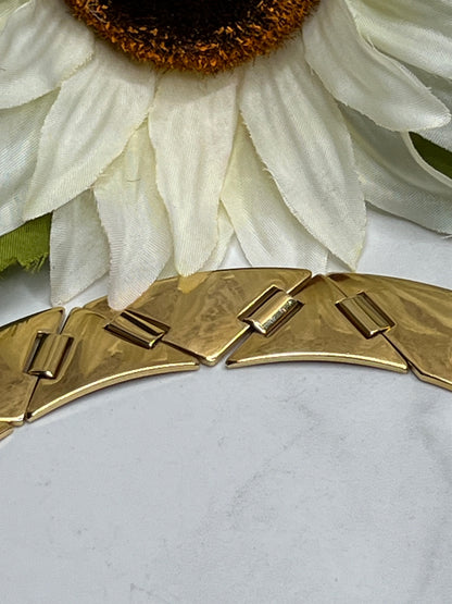 Vintage Gold Modernist Geometric Choker Necklace