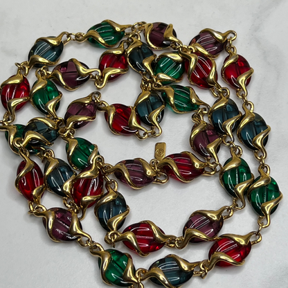 Vintage Signed Swarovski Matching Necklace Bracelet Clip on Earrings Set