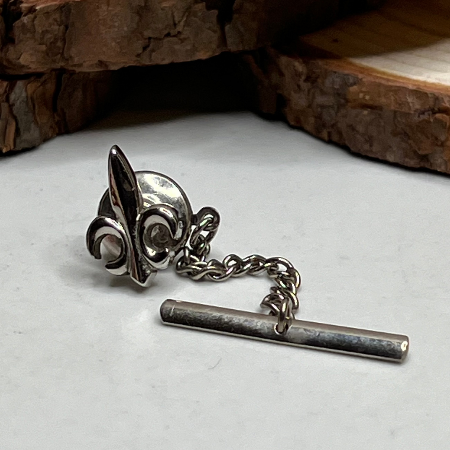 Vintage Silver Fleur De Lis Tie Tack