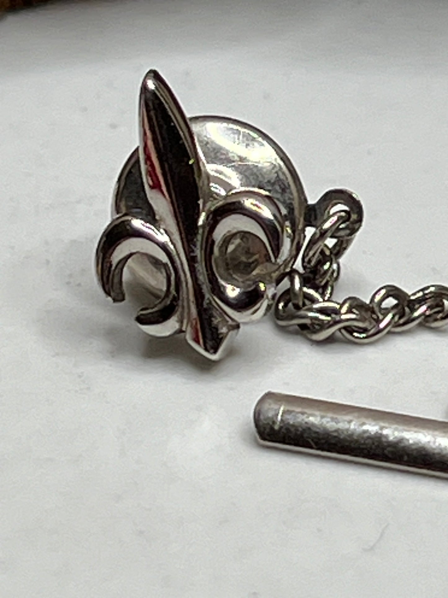 Vintage Silver Fleur De Lis Tie Tack