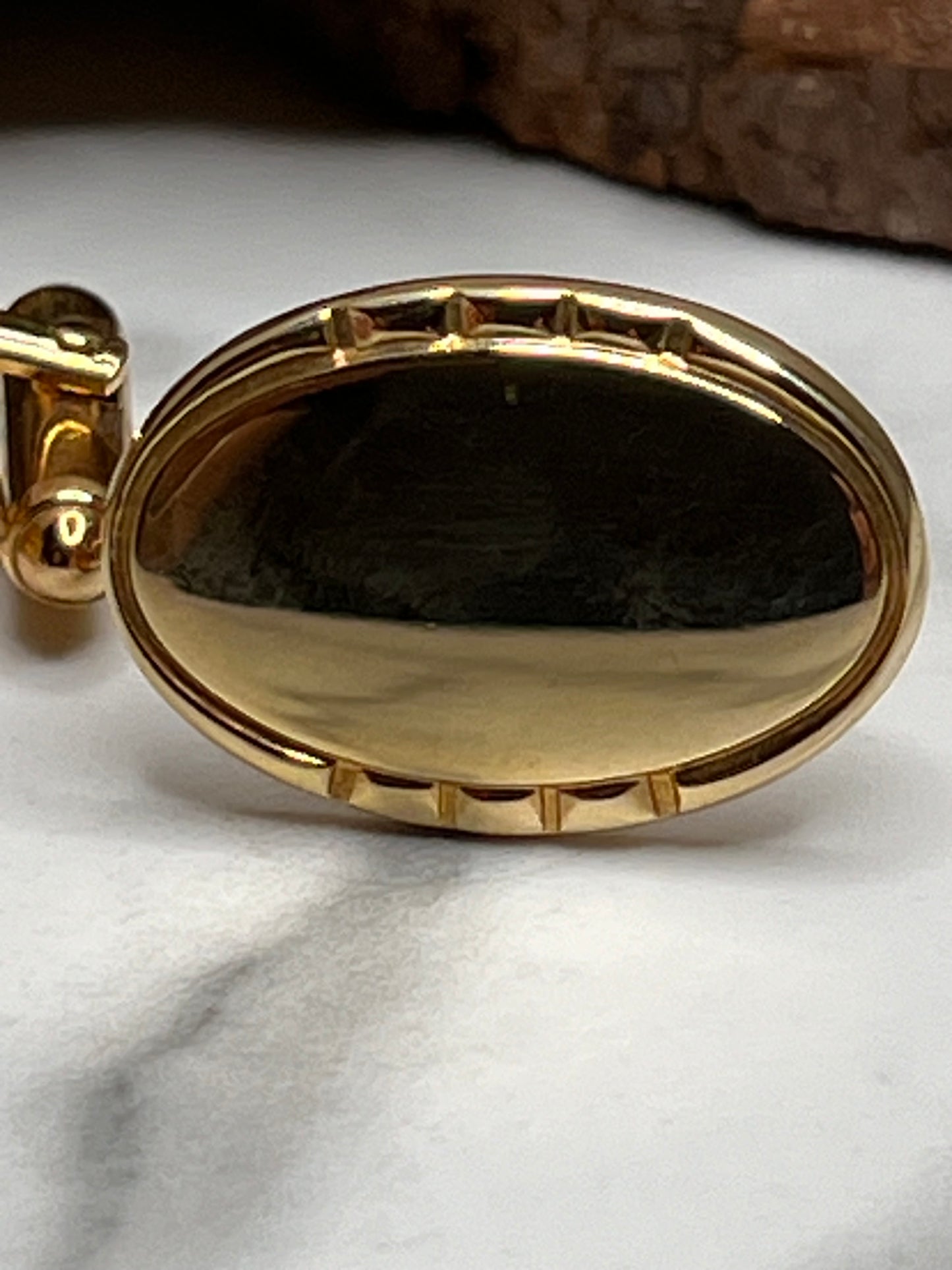 Vintage Designer Anson Art Deco Gold Oval Cufflinks