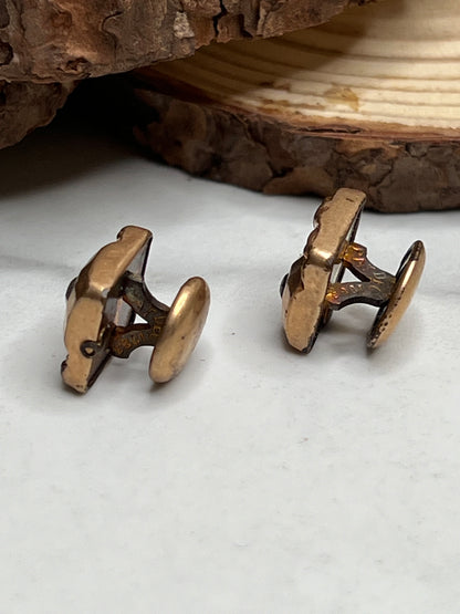 Antique Rose Gold Filled Art Deco Paste Accent Cufflinks