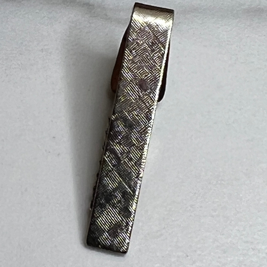 Vintage Silver Textured Tie Clip