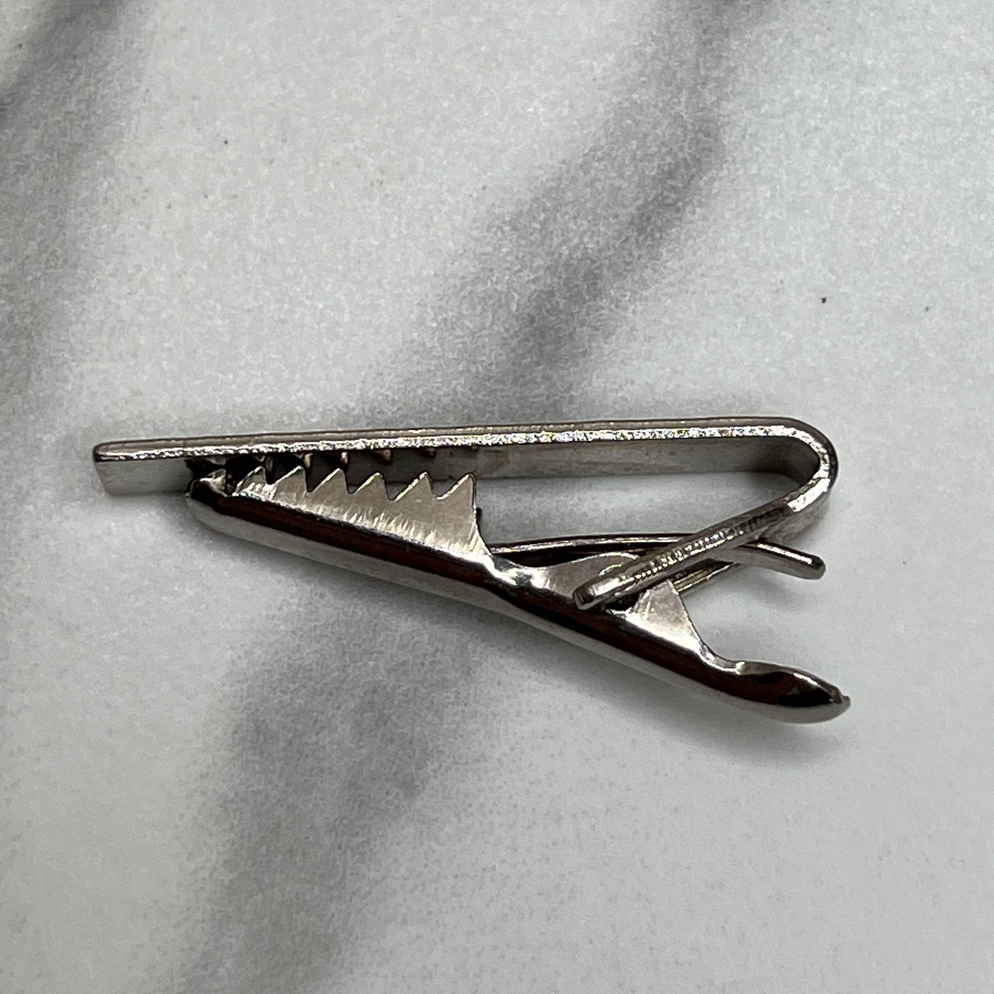 Vintage Silver Textured Tie Clip