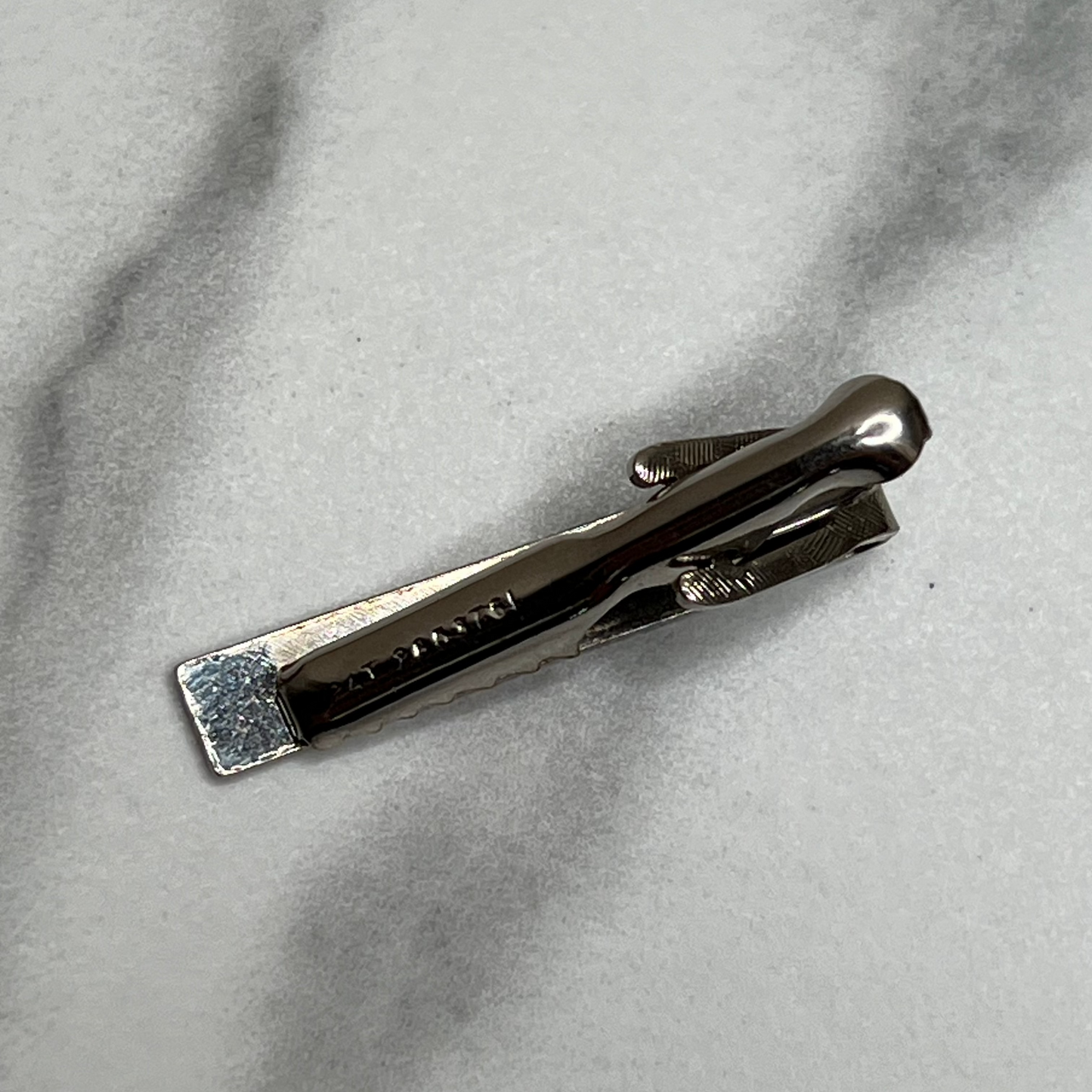 Vintage Silver Textured Tie Clip