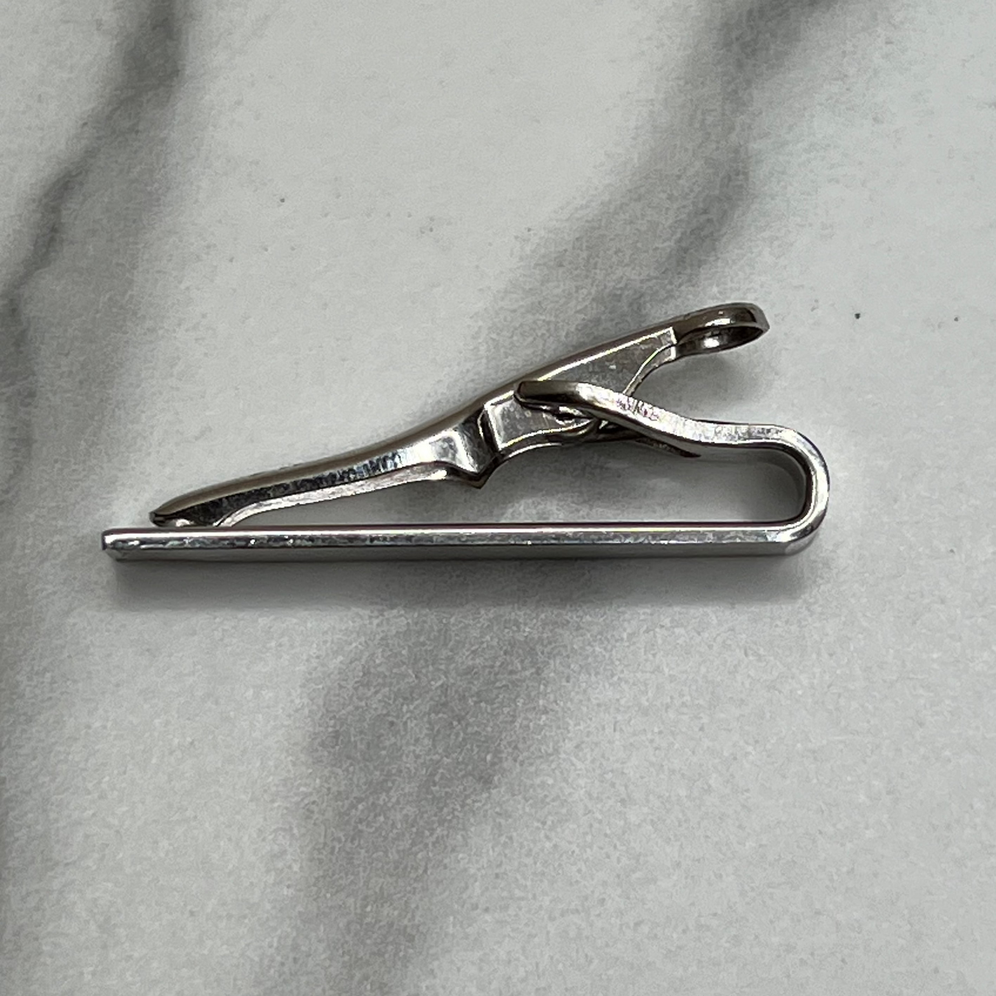 Vintage Signed Swank Silver Etched Tie Clip